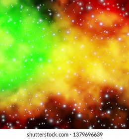 Light Green, Yellow vector layout with bright stars. Colorful illustration with abstract gradient stars. Pattern for websites, landing pages.