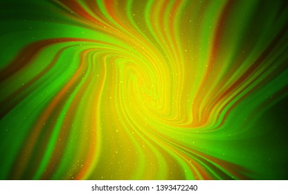 Light Green, Yellow vector layout with cosmic stars. Shining colored illustration with bright astronomical stars. Pattern for futuristic ad, booklets.