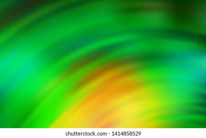 Light Green, Yellow vector layout with bent lines. Glitter abstract illustration with wry lines. A completely new design for your business.