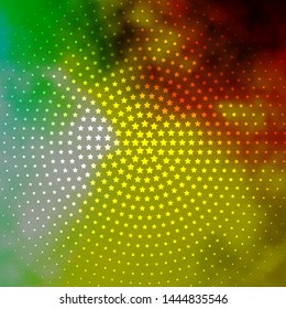 Light Green, Yellow vector layout with bright stars. Decorative illustration with stars on abstract template. Pattern for new year ad, booklets.