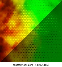 Light Green, Yellow vector layout with circles. Abstract decorative design in gradient style with bubbles. Design for posters, banners.