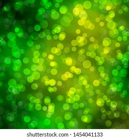 Light Green, Yellow vector layout with circles. Illustration with set of shining colorful abstract spheres. New template for your brand book.