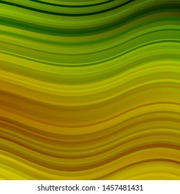 Light Green, Yellow vector layout with circular arc. Abstract illustration with gradient bows. Pattern for ads, commercials.