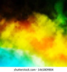 Light Green, Yellow vector layout with cloudscape. Gradient illustration with colorful sky, clouds. Pattern for your booklets, leaflets.