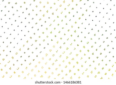 Light Green, Yellow vector layout with latin alphabet. Modern geometrical illustration with ABC english symbols. Best design for a college poster, banner.