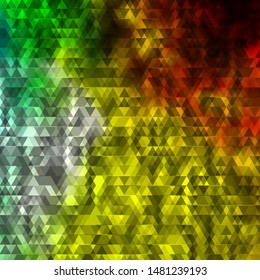 Light Green, Yellow vector layout with lines, triangles. Shining abstract illustration with colorful triangles. Design for your promotions.
