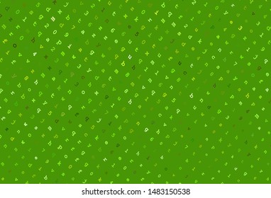 Light Green, Yellow vector layout with latin alphabet. Shining illustration with ABC symbols on abstract template. Smart design for promotion of university.