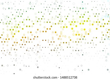 Light Green, Yellow vector layout with circle shapes. Beautiful colored illustration with blurred circles in nature style. Pattern for ads, leaflets.