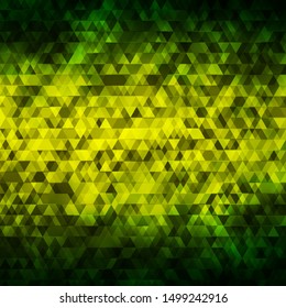 Light Green, Yellow vector layout with lines, triangles. Smart design in abstract style with gradient triangles. Pattern for booklets, leaflets