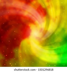 Light Green, Yellow vector layout with bright stars. Modern geometric abstract illustration with stars. Best design for your ad, poster, banner.