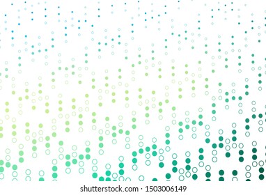 Light Green, Yellow vector layout with circle shapes. Blurred bubbles on abstract background with colorful gradient. Pattern of water, rain drops.
