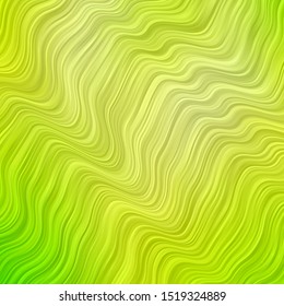 Light Green, Yellow vector layout with wry lines. Colorful illustration, which consists of curves. Pattern for busines booklets, leaflets