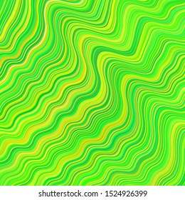 Light Green, Yellow vector layout with curved lines. Colorful illustration in abstract style with gradient. Pattern for your business design.