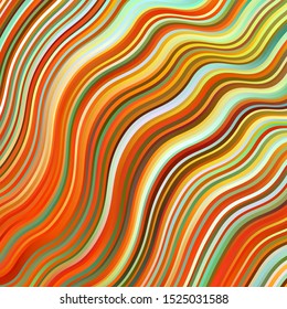 Light Green, Yellow vector layout with circular arc. Brand new colorful illustration with bent lines. Pattern for busines booklets, leaflets