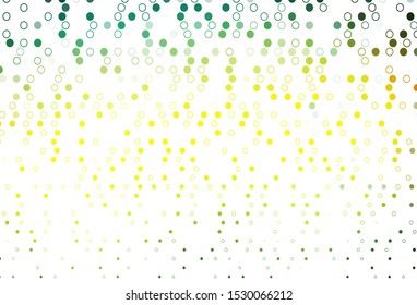 Light Green, Yellow vector layout with circle shapes. Abstract illustration with colored bubbles in nature style. Completely new template for your brand book.
