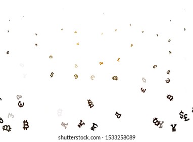 Light Green, Yellow vector layout with banking symbols. Abstract illustration with colored financial digital symbols. Pattern for bank ads, posters, banners.