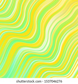 Light Green, Yellow vector layout with wry lines. Abstract illustration with gradient bows. Pattern for booklets, leaflets.