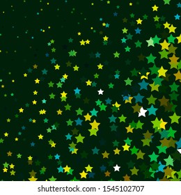 Light Green, Yellow vector layout with bright stars. Colorful illustration with abstract gradient stars. Theme for cell phones.