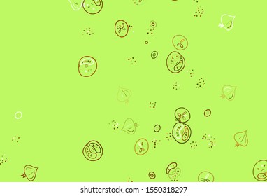 Light Green, Yellow vector layout with restaurant food. Colorful decorative design of snacks in doodle style. Pattern for ad, booklets, leaflets of restaurants.