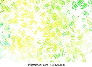 Light Green, Yellow vector layout with flat lines, dots. Lines on blurred abstract background with gradient. Pattern for ads, posters, banners.