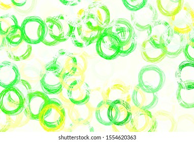 Light Green, Yellow vector layout with circle shapes. Beautiful colored illustration with blurred circles in nature style. Pattern for textures of wallpapers.