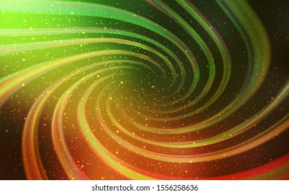 Light Green, Yellow vector layout with cosmic stars. Shining colored illustration with bright astronomical stars. Best design for your ad, poster, banner.