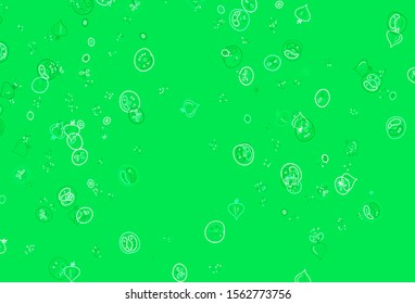 Light Green, Yellow vector layout with restaurant food. Colorful decorative design of snacks in doodle style. Doodle design for your business advert of cafes.