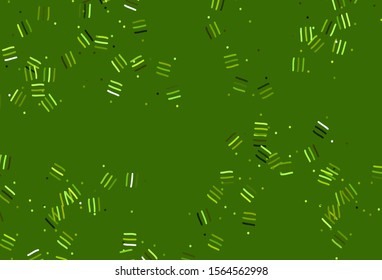 Light Green, Yellow vector layout with flat lines, dots. Lines on blurred abstract background with gradient. Pattern for ad, booklets, leaflets.