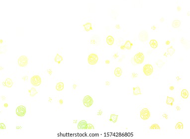 Light Green, Yellow vector layout with restaurant food. Abstract background with colorful Fast Food illustrations. Template for meal cooking in kitchen.