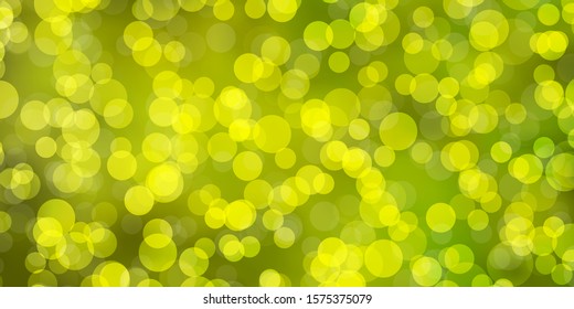 Light Green, Yellow vector layout with circle shapes. Abstract illustration with colorful spots in nature style. Design for posters, banners.