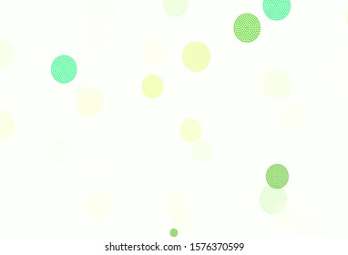 Light Green, Yellow vector layout with bright snowflakes. Glitter abstract illustration with crystals of ice. New year design for poster, banner.