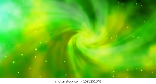Light Green, Yellow vector layout with bright stars. Colorful illustration with abstract gradient stars. Theme for cell phones.