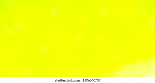 Light Green, Yellow vector layout with circle shapes. Abstract decorative design in gradient style with bubbles. Design for your commercials.
