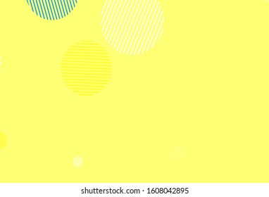 Light Green, Yellow vector layout with circle shapes. Glitter abstract illustration with blurred drops of rain. Pattern for beautiful websites.