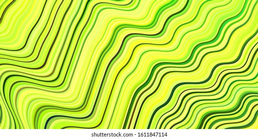 Light Green, Yellow vector layout with wry lines. Glitter abstract illustration with wry lines. Brand new design for your ads, poster, banner.