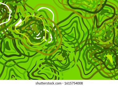 Light Green, Yellow vector layout with bent lines. Shining colorful illustration in simple style. Pattern for your business design.
