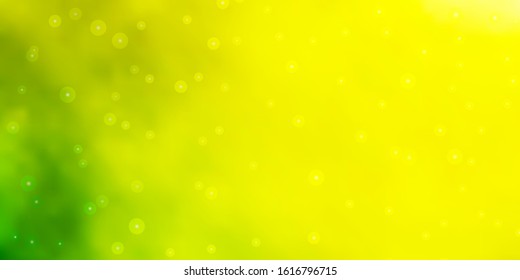 Light Green, Yellow vector layout with bright stars. Modern geometric abstract illustration with stars. Design for your business promotion.