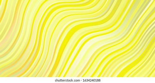 Light Green, Yellow vector layout with wry lines. Abstract illustration with gradient bows. Best design for your ad, poster, banner.