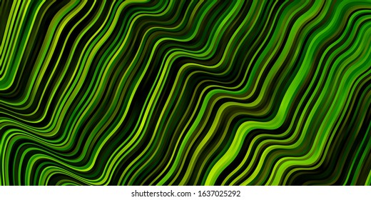 Light Green, Yellow vector layout with circular arc. Bright illustration with gradient circular arcs. Pattern for booklets, leaflets.