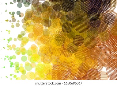 Light Green, Yellow vector layout with circle shapes. Glitter abstract illustration with blurred drops of rain. Pattern for ads, leaflets.