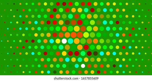 Light Green, Yellow vector layout with circle shapes. Glitter abstract illustration with colorful drops. Pattern for business ads.