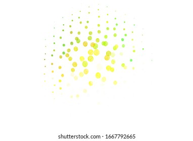 Light Green, Yellow vector layout with circle shapes. Glitter abstract illustration with blurred drops of rain. Pattern for ads, leaflets.