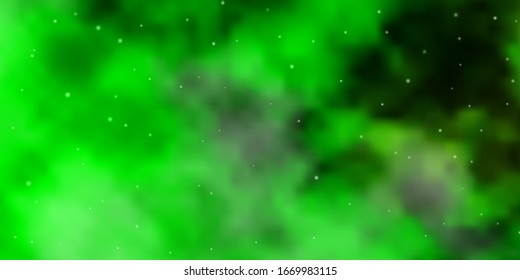 Light Green, Yellow vector layout with bright stars. Decorative illustration with stars on abstract template. Pattern for wrapping gifts.