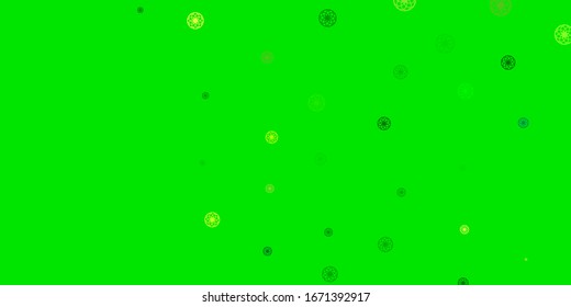 Light Green, Yellow vector layout with circle shapes. Glitter abstract illustration with colorful drops. Design for your commercials.