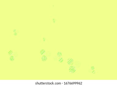 Light Green, Yellow vector layout with circle shapes. Blurred bubbles on abstract background with colorful gradient. New template for your brand book.