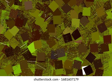 Diseño vectorial verde claro, amarillo con círculos, líneas, rectángulos. Ilustración con círculos coloridos, triángulos, rectángulos. Mejor diseño para afiche, pancarta.
