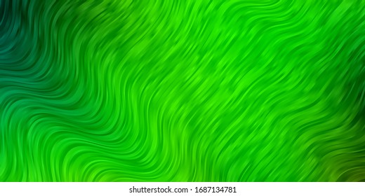 Diseño vectorial verde claro, amarillo con líneas raras. Ilustración degradada en estilo simple con arcos. Plantilla para teléfonos móviles.