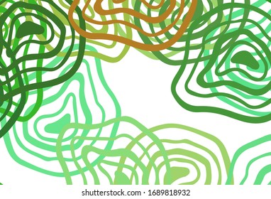 Light Green, Yellow vector layout with curved lines. Brand new colorful illustration in simple style. A new texture for your  ad, booklets, leaflets.