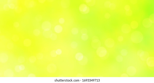 Light Green, Yellow vector layout with circle shapes. Abstract colorful disks on simple gradient background. Design for posters, banners.