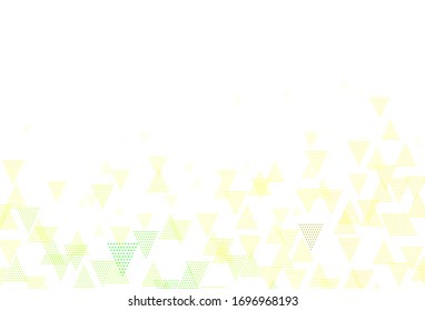 Light Green, Yellow vector layout with circles, lines. Abstract gradient illustration with circles, triangles. Modern template for landing page.